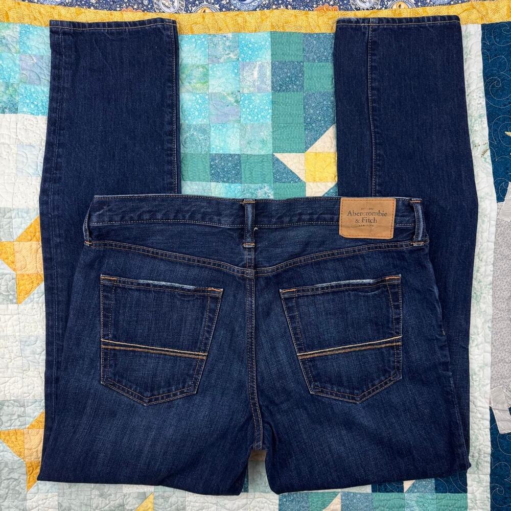Abercrombie & Fitch 'The A&F Skinny' Blue Denim Straight Leg Men's Skinny Jeans